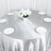 132inch Silver Seamless Satin Round Tablecloth