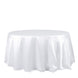 132Inch White Seamless Satin Round Tablecloth