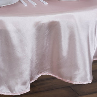 Elevate Your Event with the Blush 90" Seamless Satin Round Tablecloth