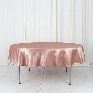 Dusty Rose Décor: Elevate Your Event with the 90" Dusty Rose Seamless Satin Round Tablecloth
