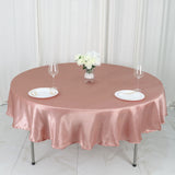 90Inch Dusty Rose Satin Round Tablecloth