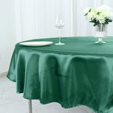 90Inch Hunter Emerald Green Satin Round Tablecloth