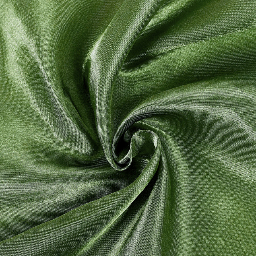 90inch Olive Green Satin Round Tablecloth#whtbkgd