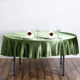 90inch Olive Green Satin Round Tablecloth