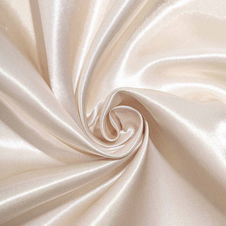 Create a Stunning Ambiance with our Beige Satin Tablecloth