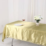 60Inchx102Inch Champagne Satin Rectangular Tablecloth