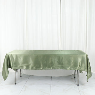Elevate Your Event with the Dusty Sage Green Satin Tablecloth