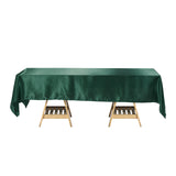 60 x 102 inch Hunter Emerald Green Satin Rectangular Tablecloth