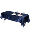 60x102 Navy Blue Satin Rectangular Tablecloth