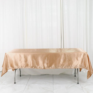 Elegant Nude Seamless Smooth Satin Rectangular Tablecloth