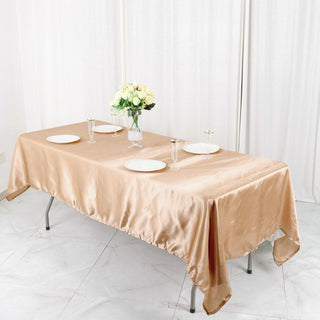 Durable and Reusable Nude Seamless Smooth Satin Tablecloth