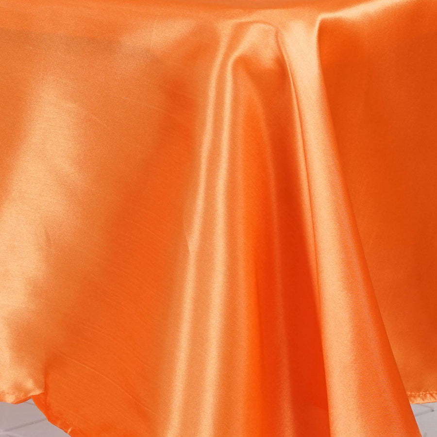 60x102 Orange Satin Rectangular Tablecloth