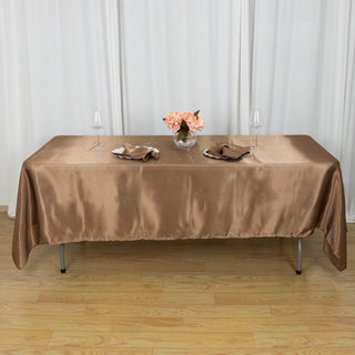 Elevate Your Event Decor with the Taupe Satin Tablecloth