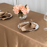 60x102inch Taupe Smooth Satin Rectangular Tablecloth