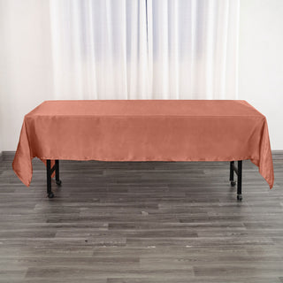 Terracotta (Rust) Seamless Smooth Satin Rectangular Tablecloth - Add Elegance to Your Event Decor