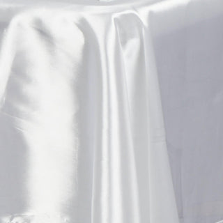 Elegant White Seamless Smooth Satin Rectangular Tablecloth
