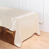60x126 Beige Satin Rectangular Tablecloth