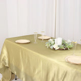 60Inchx126Inch Champagne Satin Rectangular Tablecloth