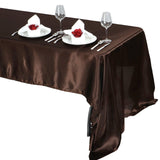60x126 Chocolate Satin Rectangular Tablecloth