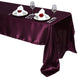 60x126 Eggplant Satin Rectangular Tablecloth