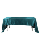 60x126inch Peacock Teal Satin Rectangular Tablecloth