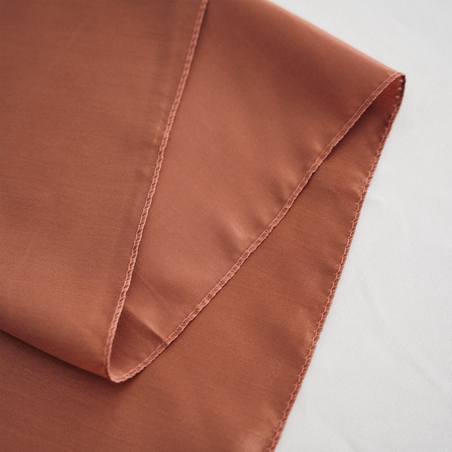 60x126inch Terracotta (Rust) Seamless Satin Rectangular Tablecloth