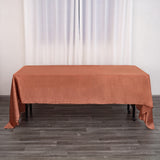 60x126inch Terracotta (Rust) Seamless Satin Rectangular Tablecloth
