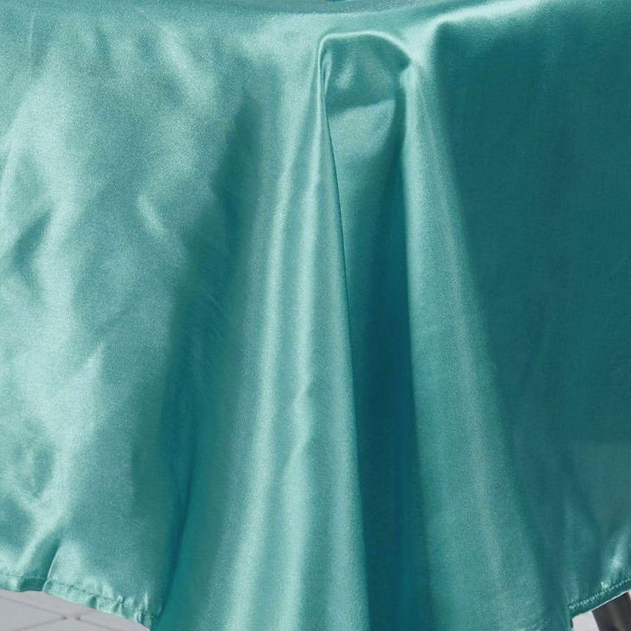 60inch x 126inch Turquoise Satin Rectangular Tablecloth