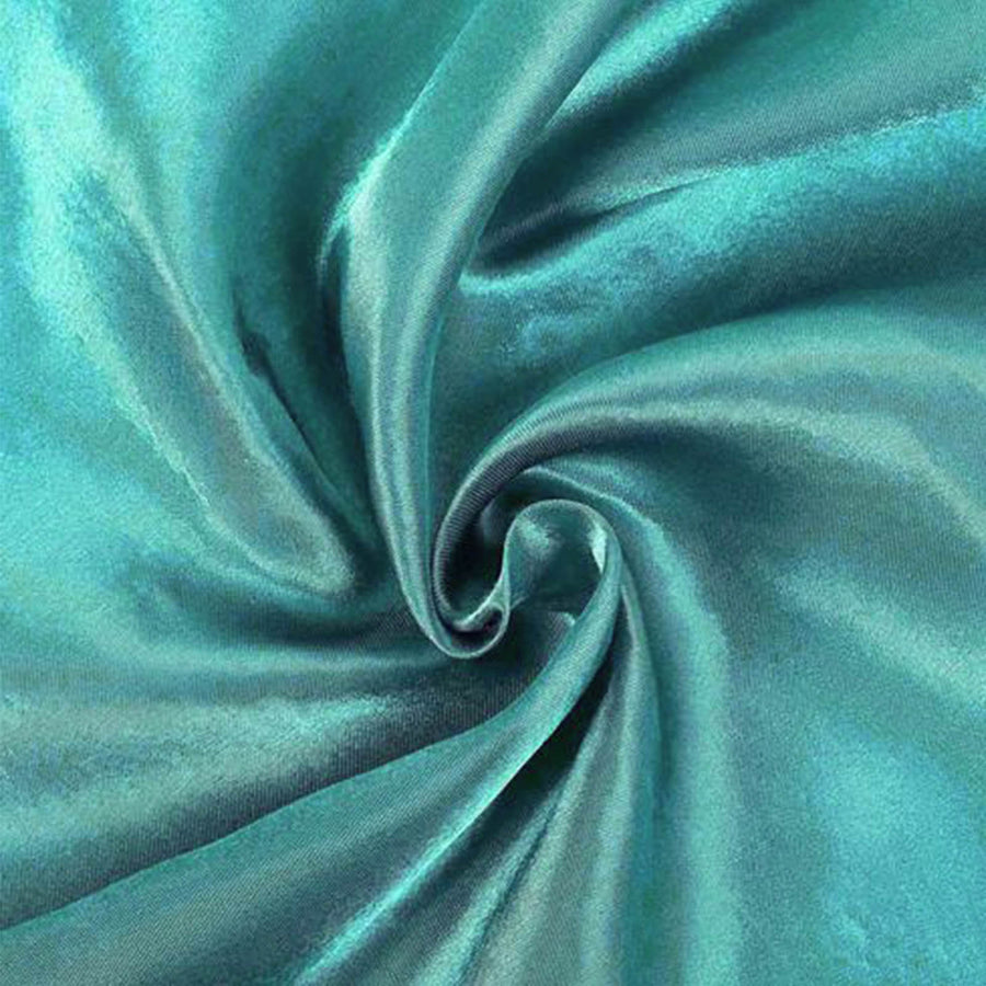 60inch x 126inch Turquoise Satin Rectangular Tablecloth#whtbkgd