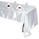 60x126 White Satin Rectangular Tablecloth