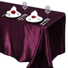 90x132Inch Eggplant Satin Seamless Rectangular Tablecloth
