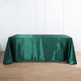 90x132Inch Hunter Emerald Green Satin Seamless Rectangular Tablecloth
