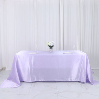 Elegant Lavender Lilac Satin Tablecloth for a Touch of Sophistication