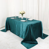 Transform Your Table with a Peacock Teal Satin Tablecloth