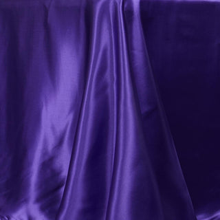Elegant Purple Satin Tablecloth for a Touch of Glamour