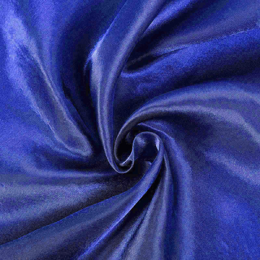 90x132Inch Royal Blue Satin Seamless Rectangular Tablecloth#whtbkgd
