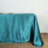 90x132Inch Teal Satin Seamless Rectangular Tablecloth
