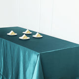 90x132Inch Teal Satin Seamless Rectangular Tablecloth