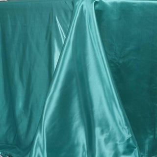 Turquoise Satin Tablecloth for Elegant Event Decor