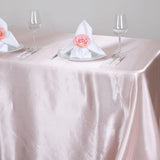 90x156 Satin Rectangular Tablecloth - Rose Gold | Blush