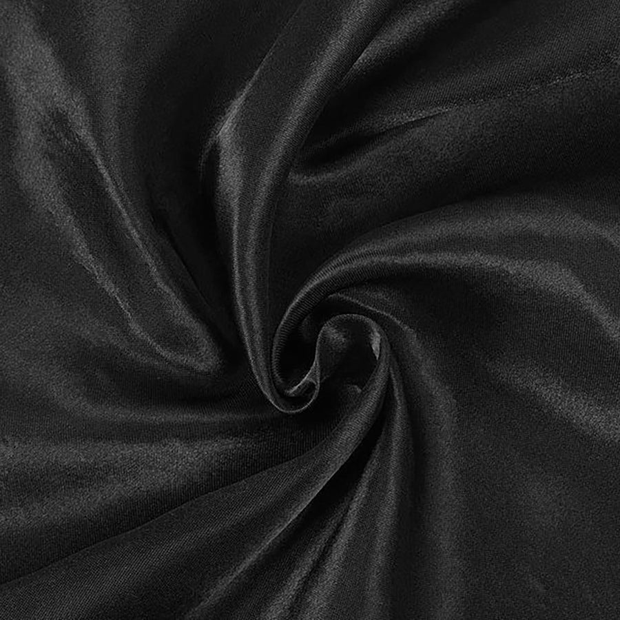 90"x156" Black Satin Rectangular Tablecloth#whtbkgd