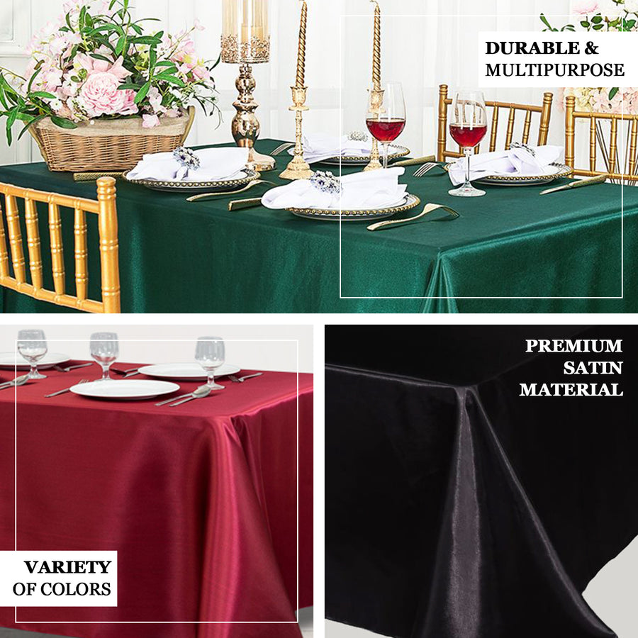 90"x156" Champagne Satin Rectangular Tablecloth