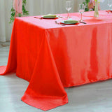 90x156 Red Satin Rectangular Tablecloth