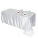 90x156 White Satin Rectangular Tablecloth