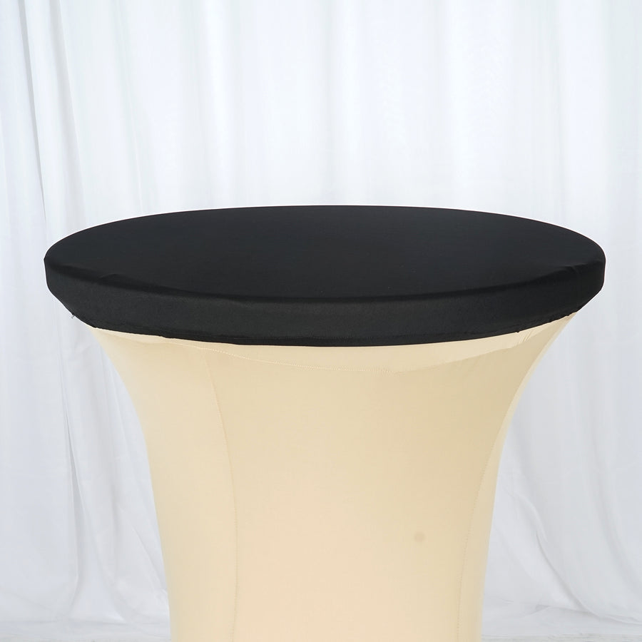 Black Spandex Cocktail Table Top Stretch Cover