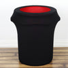 24-40 Gallons Black Stretch Spandex Round Trash Bin Container Cover#whtbkgd