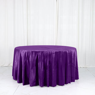 Elevate Your Table Décor with the Luxurious 120" Purple Velvet Round Tablecloth