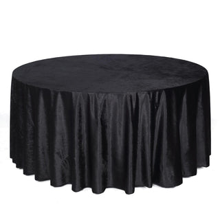 Create Unforgettable Moments with the Black Seamless Premium Velvet Round Tablecloth