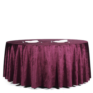 Experience Unmatched Luxury with the Reusable Eggplant Velvet Tablecloth