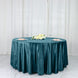 120Inch Peacock Teal Seamless Premium Velvet Round Tablecloth, Reusable Linen